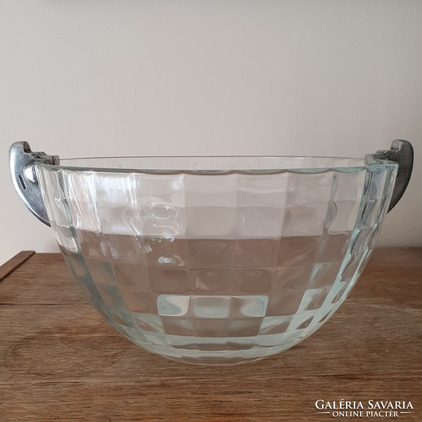 Murano glass bowl with silver fittings