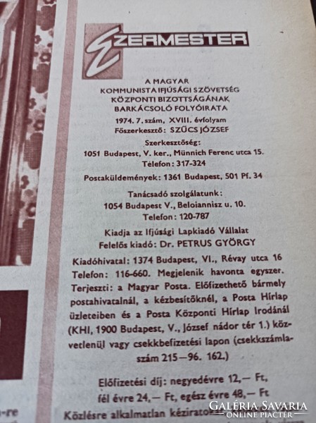 1974 /JÚLIUS EZERMESTER/ SZÜLETÈSNAPRA/KARÀCSONYRA.
