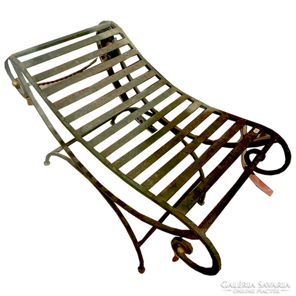 Vintage green wrought iron garden chair b00141