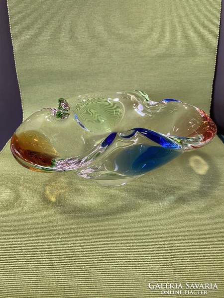 Thick retro glass bowl, table decoration, centerpiece in several colors