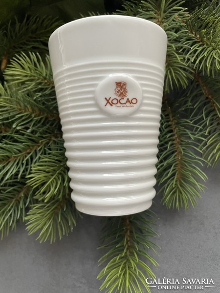Xocao hot chocolate white porcelain ribbed glass, mug