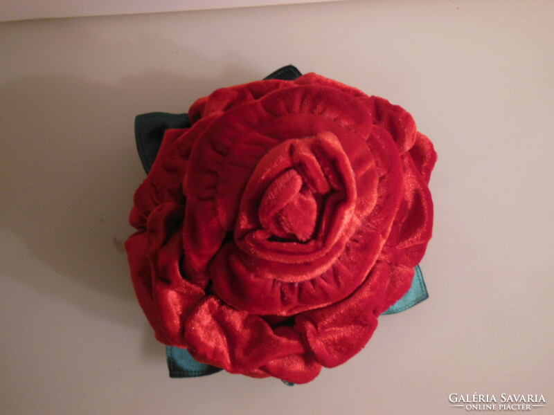 Rose - large - 20 x 12 cm - velvet - beautiful - dark red - Austrian - flawless