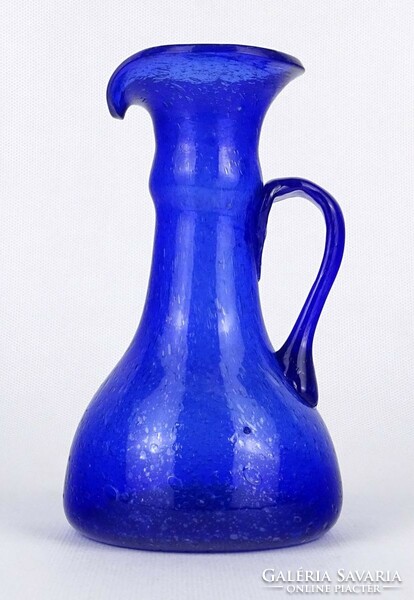 1O911 beautiful artistic blown blue glass pouring vase 15.5 Cm