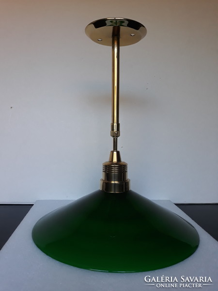 Italian design green glass ceiling lamp, 42 cm high