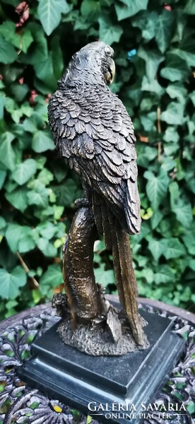 Papagáj bronz szobor