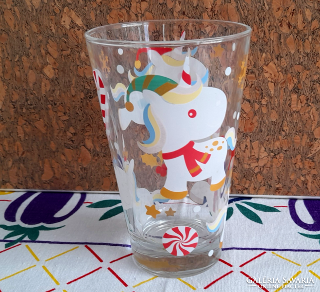 Christmas children's glass cup - unicorn -