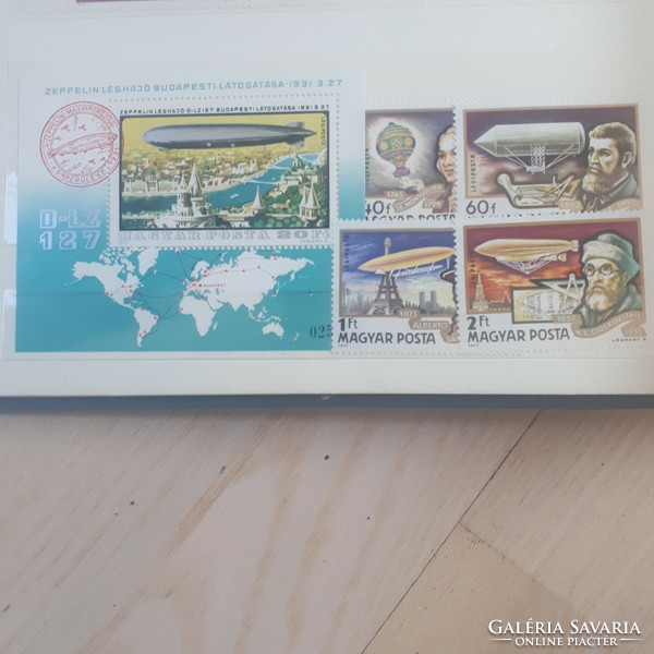 Zeppelin postatiszta VÁGOTT blokk és bélyegsorozat eladó