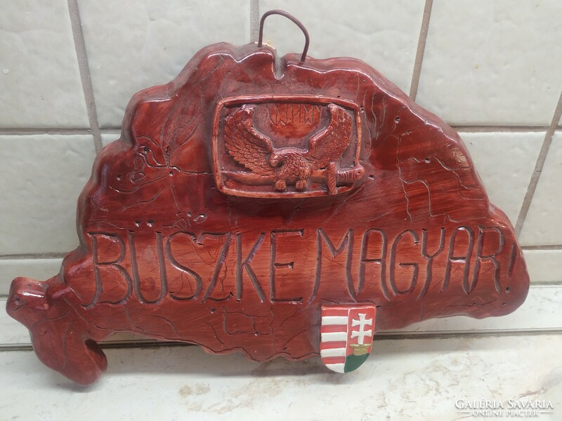 Glazed ceramic wall picture, wall decoration for sale! Proud Hungarian eagle decoration for sale!