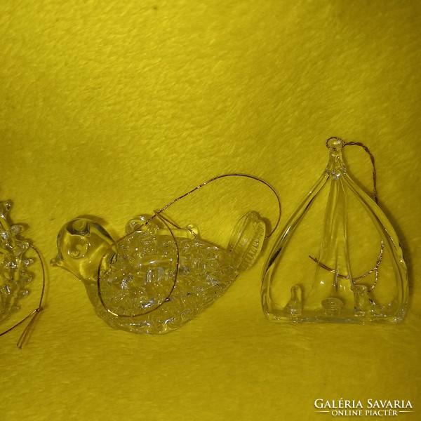 8 different, individually made glass figurines, Christmas tree decorations.