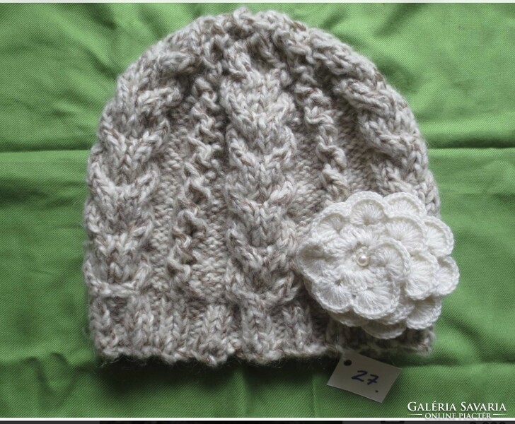 Unique, floral women's hat new (27) hand-knitted
