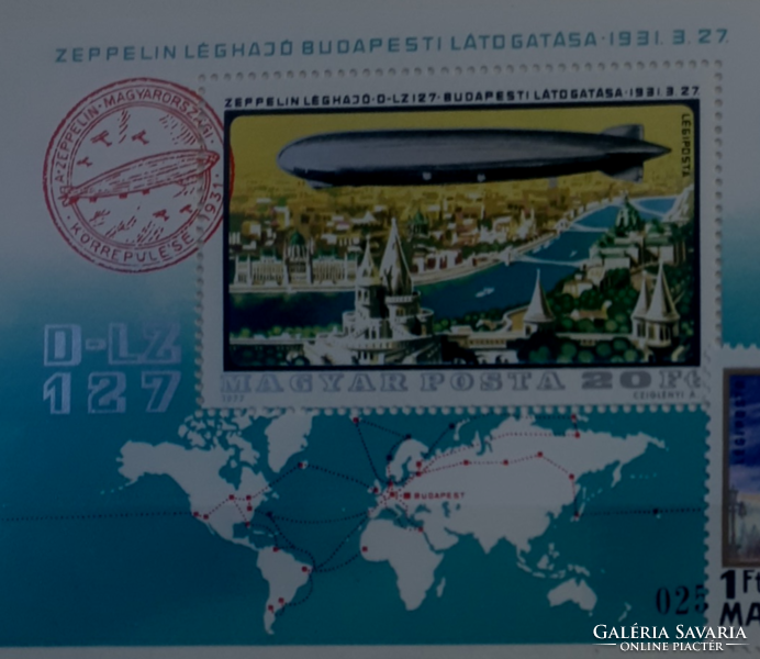 Zeppelin postatiszta VÁGOTT blokk és bélyegsorozat eladó