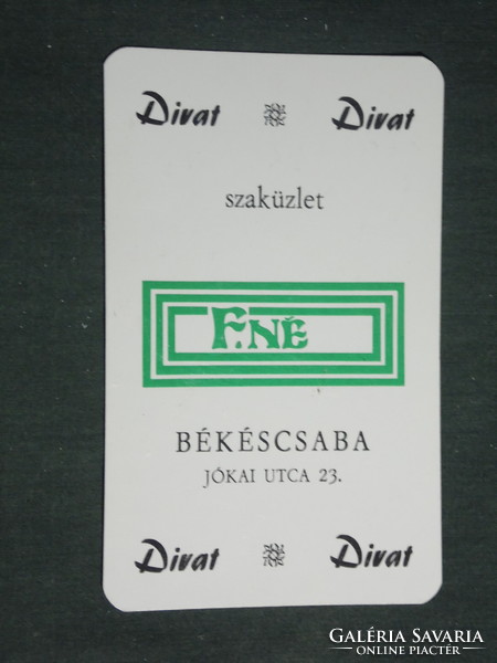 Kártyanaptár, F.NÉ ruházat divat üzlet, Békéscsaba,1987,   (3)