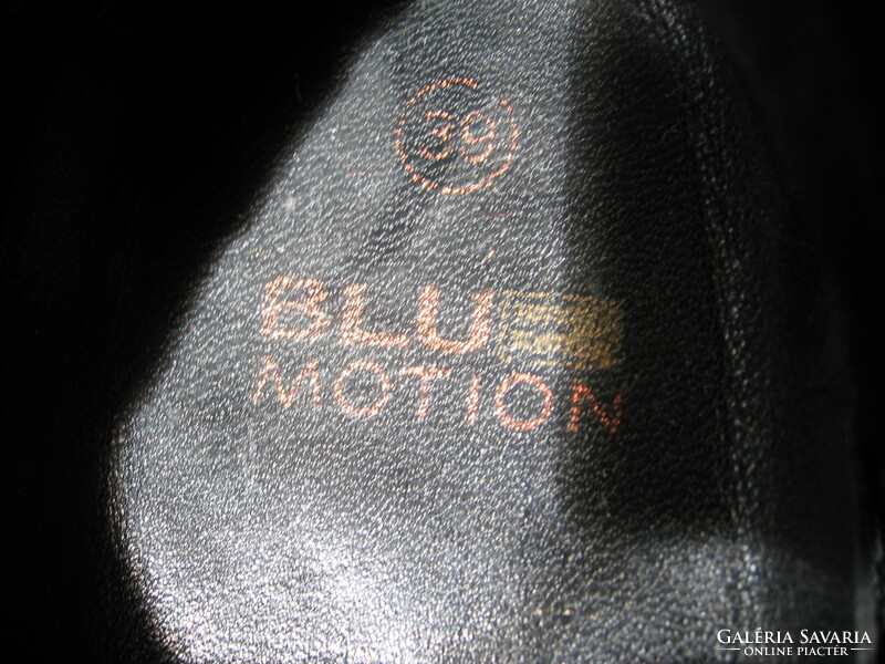 Blue motion black leather sports shoes 39