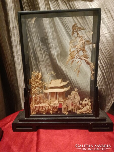 Különleges vintage ázsiai diorama