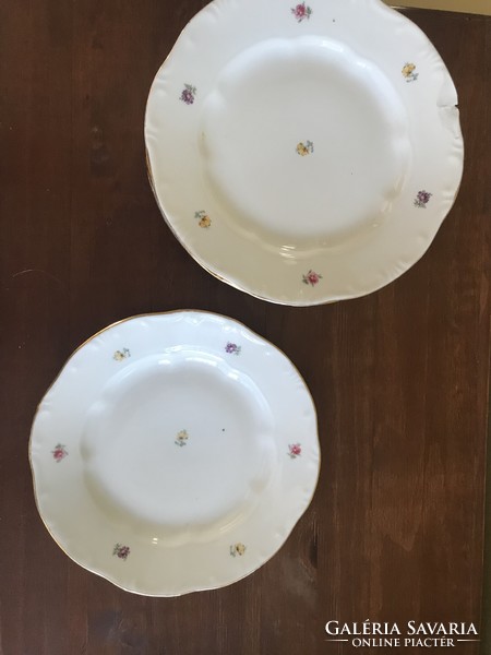 Old floral Zsolnay cake plate set