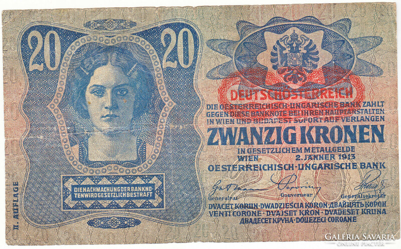Németország 20 korona 1919  "DEUTSCHÖSTERREICH" FA