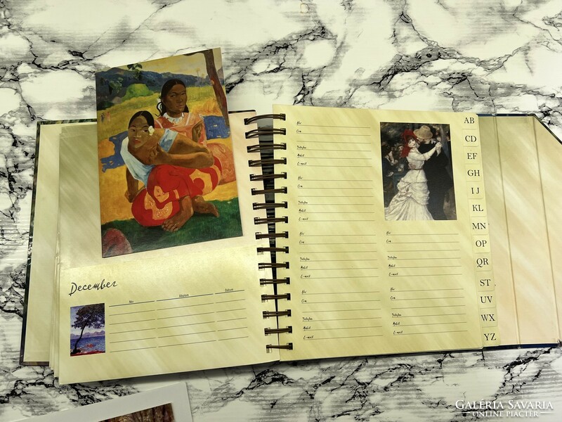 Postcard organizer album impressionist and post-impressionist painters with postcards postmen