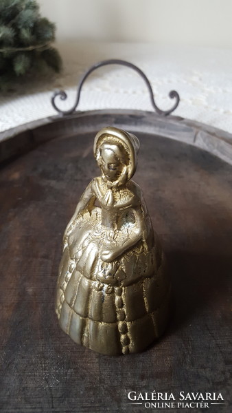 Brass doorbell, bell, Victorian woman figure