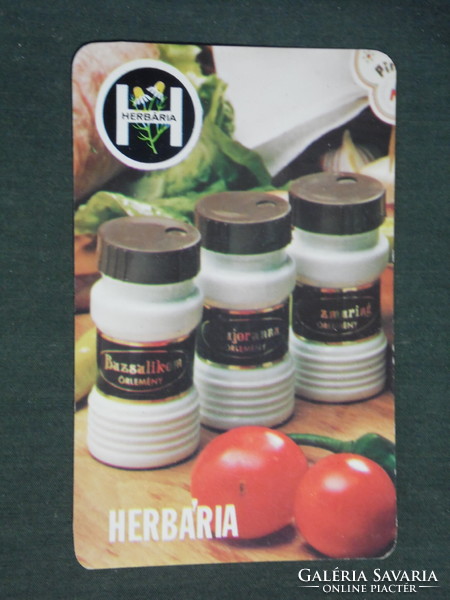 Card calendar, herbarium medicinal plant trading company, Budapest, spices, 1986, (3)