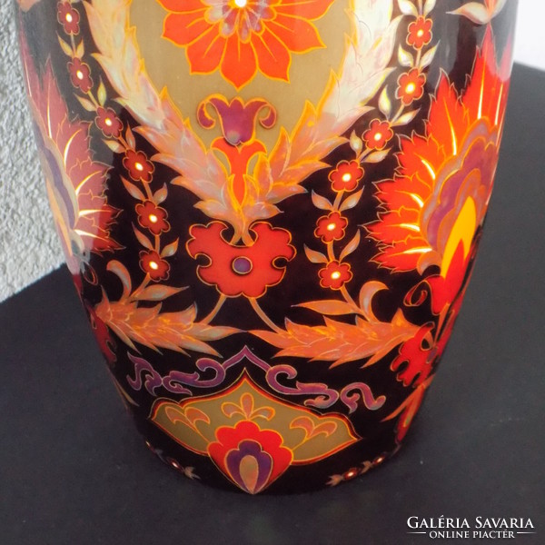 34 Cm zsolnay multi-fired eosin vase!