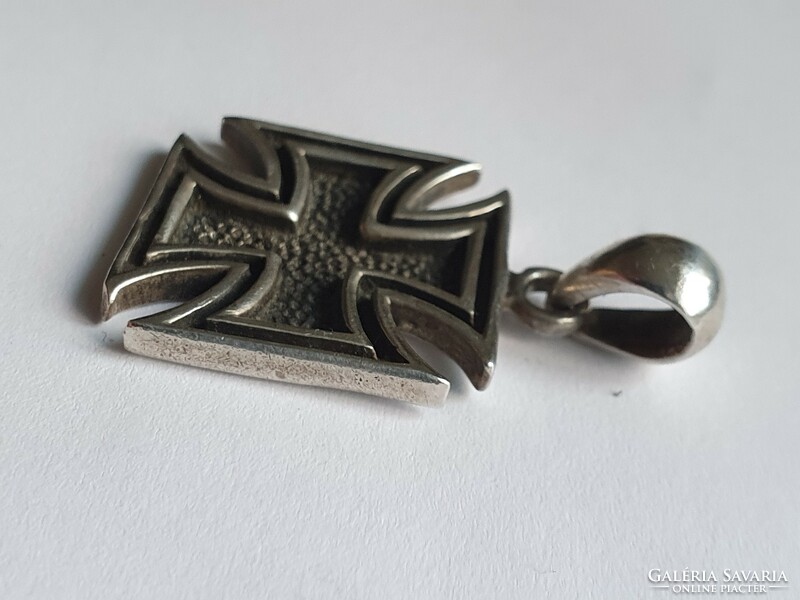 Iron cross silver pendant