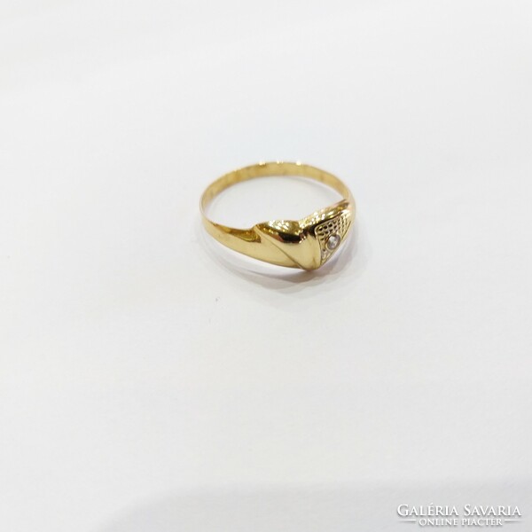 14K gold women's ring with zirconia stone (no. 23/55)