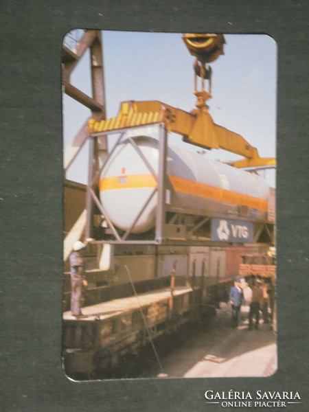 Card calendar, máv railway, transport, container loading station, 1987, (3)