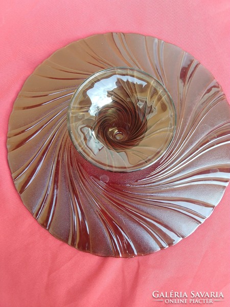 Huge smoke-colored glass cake stand: 36 x 10 cm, perfect..