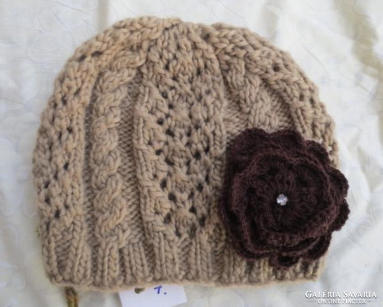 Hand-knitted, unique, women's hat