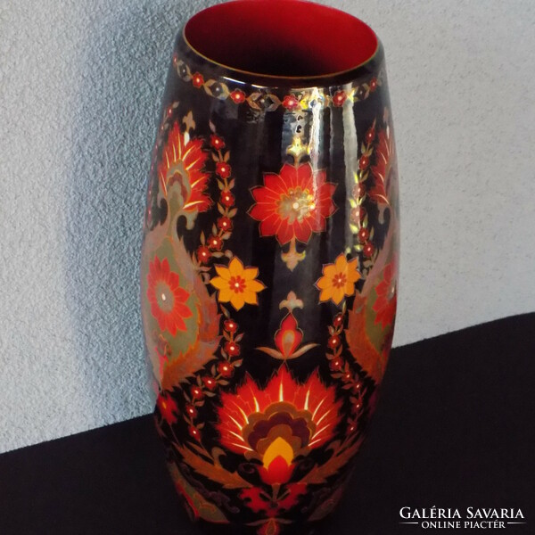 34 Cm zsolnay multi-fired eosin vase!