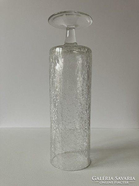 German cracked base veil glass vase, ingrid glas