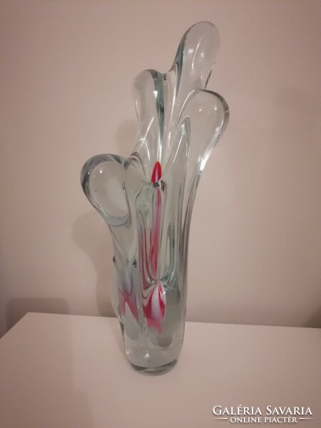 Antik cseh Bohemia üveg váza
