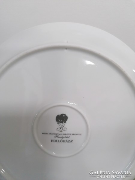 Szász Endre Hollóházi porcelán pillangós, nagyobb méretű fali tányér