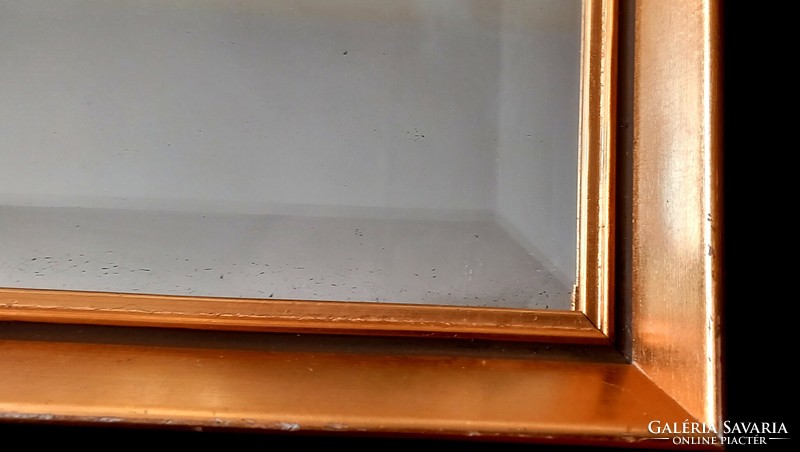 Antique fire gold wooden wall mirror negotiable art devo