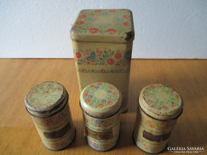 Old metal spice boxes