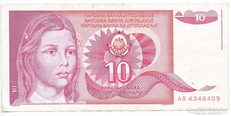 Jugoszlávia 10 dinár 1990 FA