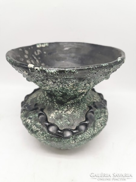 Retro vase, Hungarian applied art ceramics, 20 cm high