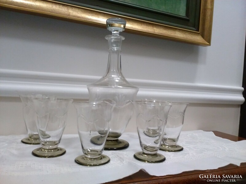 Art Nouveau polished wine set