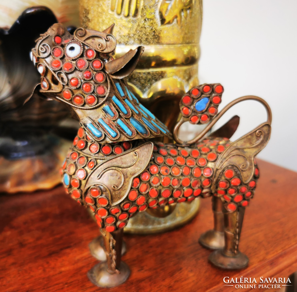 Old Chinese fire enamel fo dog