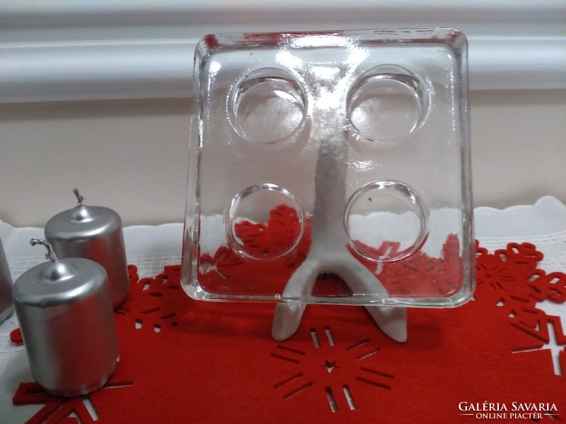 Scandinavian heavy glass candle holder, candle holder