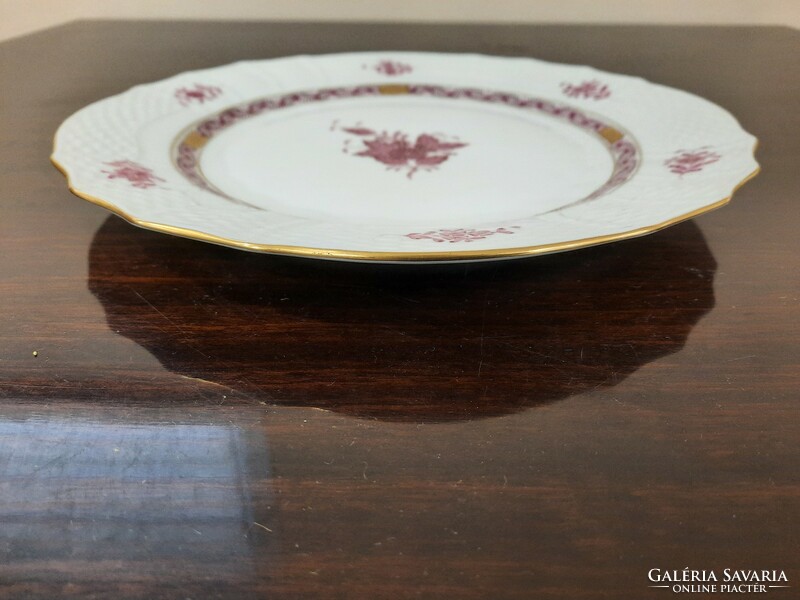 Herend pur-pur Appony patterned porcelain cake serving bowl