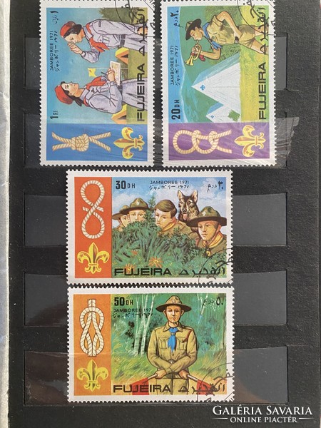 Scout selection, scouts from several countries on stamps