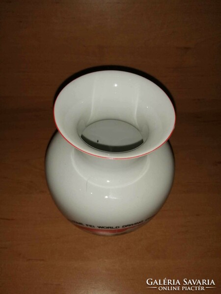 Hollóházi porcelain vase - sílvásvárad mouse 1984. World Championship - 17.5 cm high (1/d)