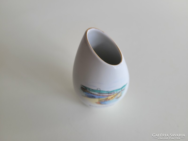 Old retro Balaton souvenir aquincum porcelain Balatonfüred vase mid century souvenir