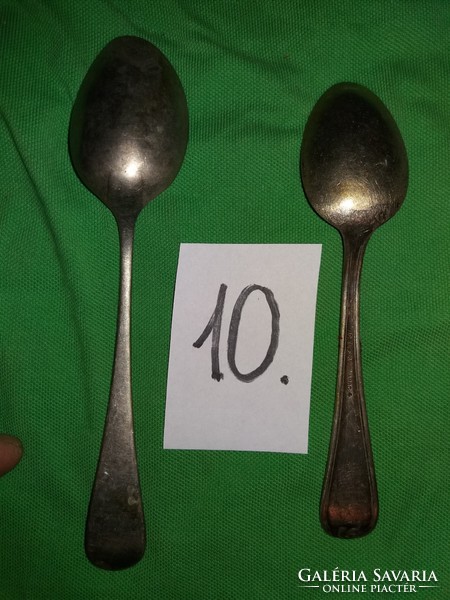 Antique silver-plated alpaca spoon 2 different sets in one cutlery according to the pictures 10.