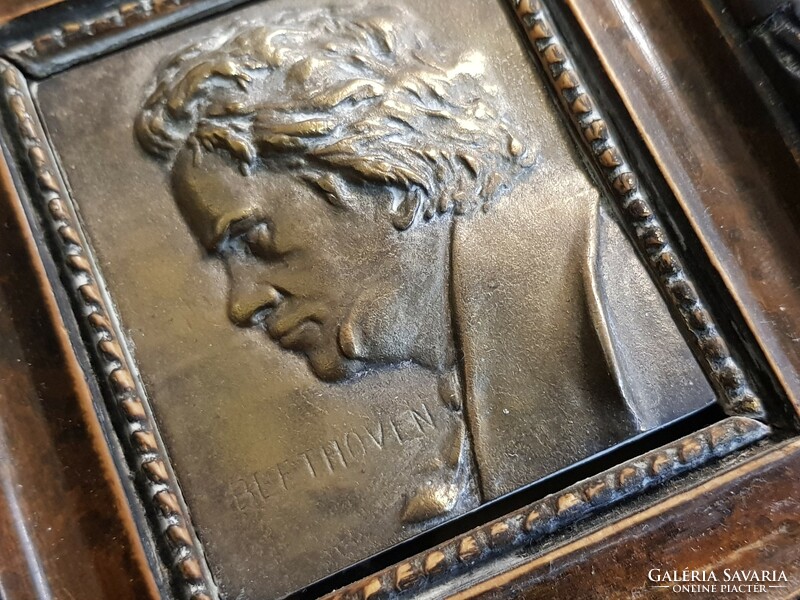 Beethoven copper plaque framed.