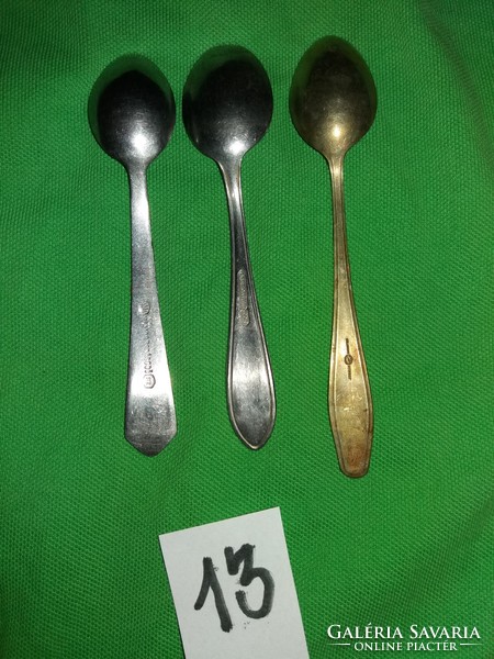 Antique silver-plated alpaca and other different teaspoons, a set of 3 in one, cutlery according to the pictures 13.