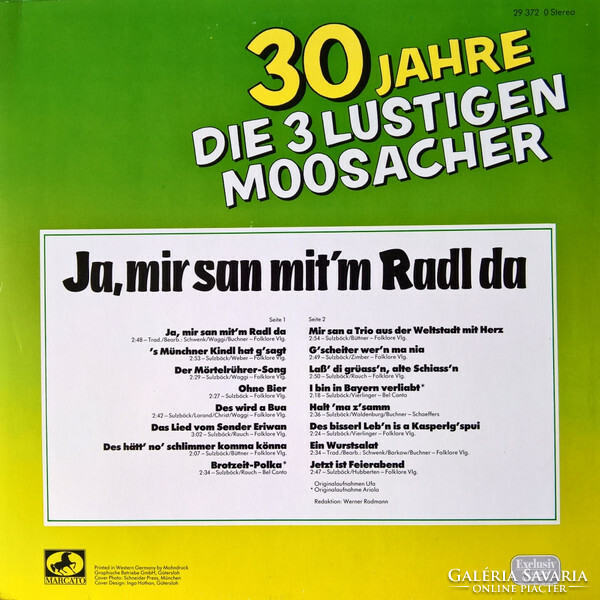 Die 3 Lustigen Moosacher - Ja, Mir San Mit'm Radl Da (LP, Album)