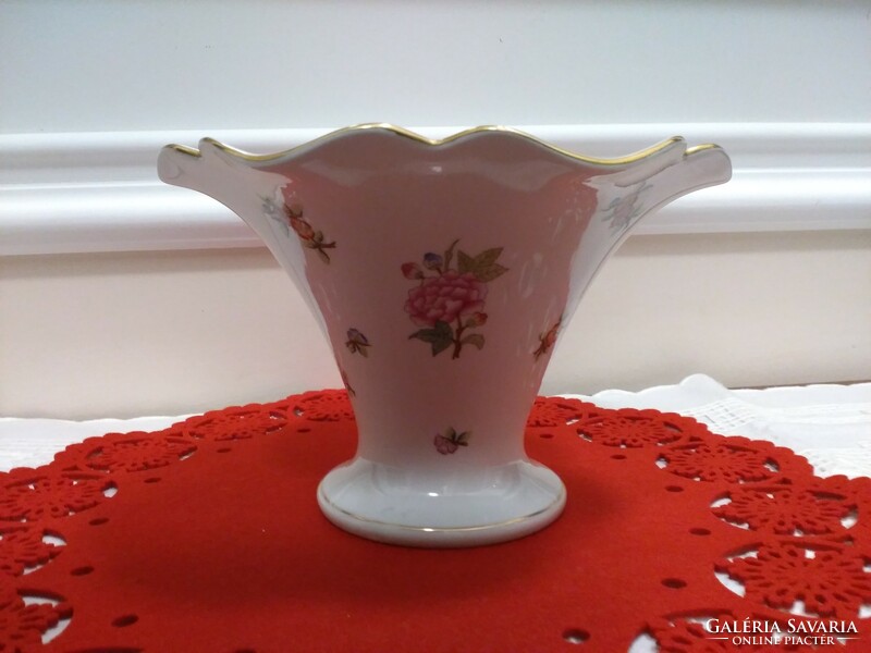 Old Herend Eton pattern vase with ruffled edges
