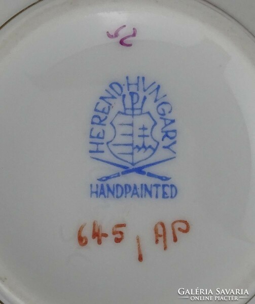 1P547 Régi lila Apponyi mintás Herendi porcelán tejszínes kiöntő